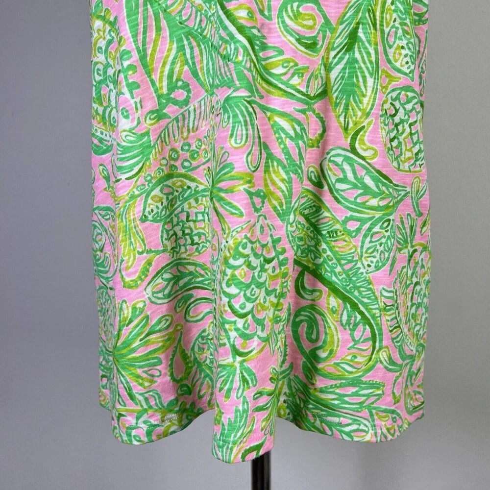 Lilly Pulitzer Madevilla Baby Top NWT XS Green Tropical Pineapple‎ Short Sleeve - Picture 6 of 12
